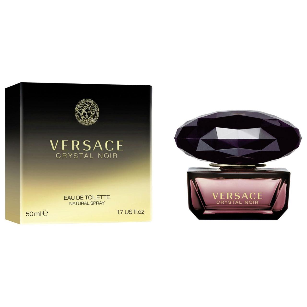 Shop perfumes for her in Oman — Versace Crystal Noir EDT 50ml at Al Hajis Perfumes Oman