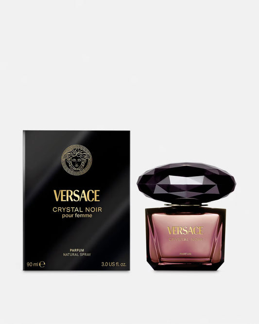Shop perfumes for her in Oman — Versace Crystal Noir Parfum 90ml at Al Hajis Perfumes Oman