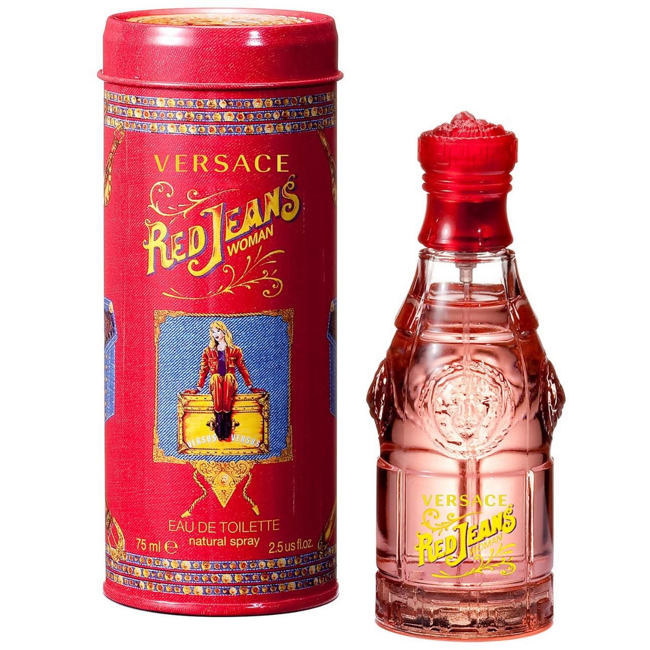 Shop perfumes for her in Oman — Versace Red Jeans 75ml at Al Hajis Perfumes Oman