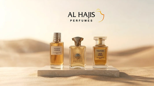 “Al Hajis perfumes in a desert scene, among the best perfumes in Oman”