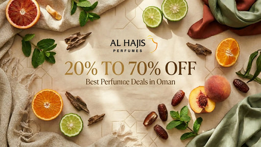 Best perfume deals in Oman spring sale banner with 20% to 70% discount