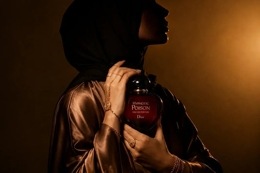 Collection of women's perfume bottle including Miss Dior displayed together in Oman