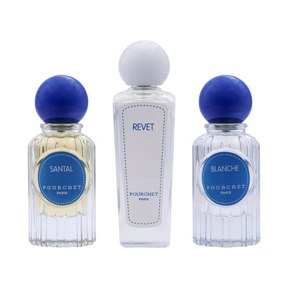 POURCHET UNISEX BLUE BOX 3PCS SET (50ML+80ML+50ML)