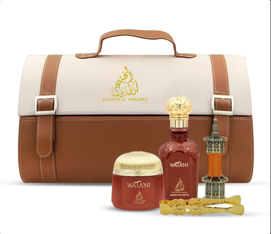 Sultan Al Khaleeji Hand Bag 50Ml+bukhoor+Oil+Tong 4 Pcs Set