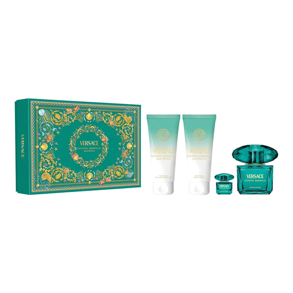 VERSACE  CRYSTAL EMERALD EDP90ML+SHOWER GEL100ML+BODY LOTION100ML+EDP5ML