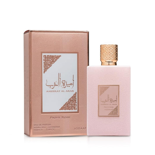 Shop perfumes for her in Oman — Lattafa Asdaaf Ameerat Al Arab Prive Rose EDP 100ml at Al Hajis Perfumes Oman